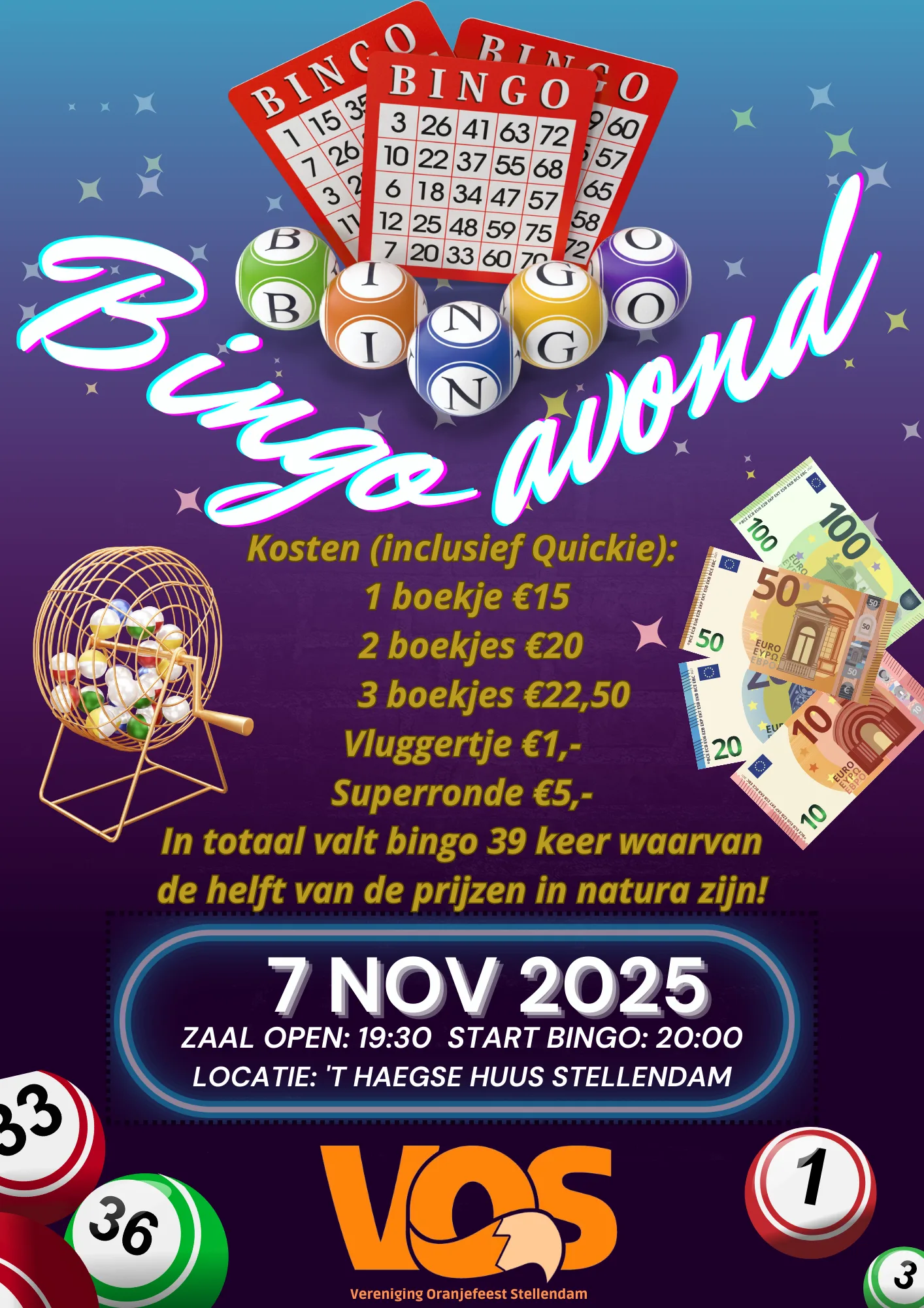 Bingoavond vrijdagavond 7 november