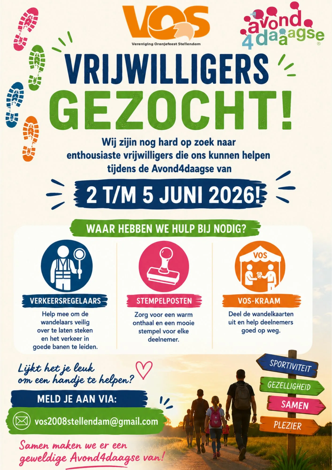 Vrijwilligers gezocht Avond4daagse