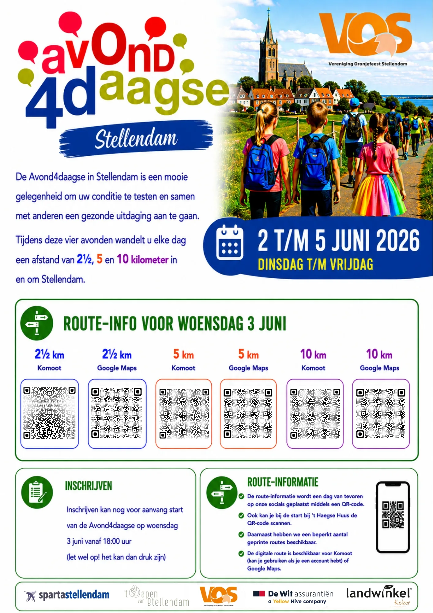 Routes Avond4daagse woensdag 3 juni 2026