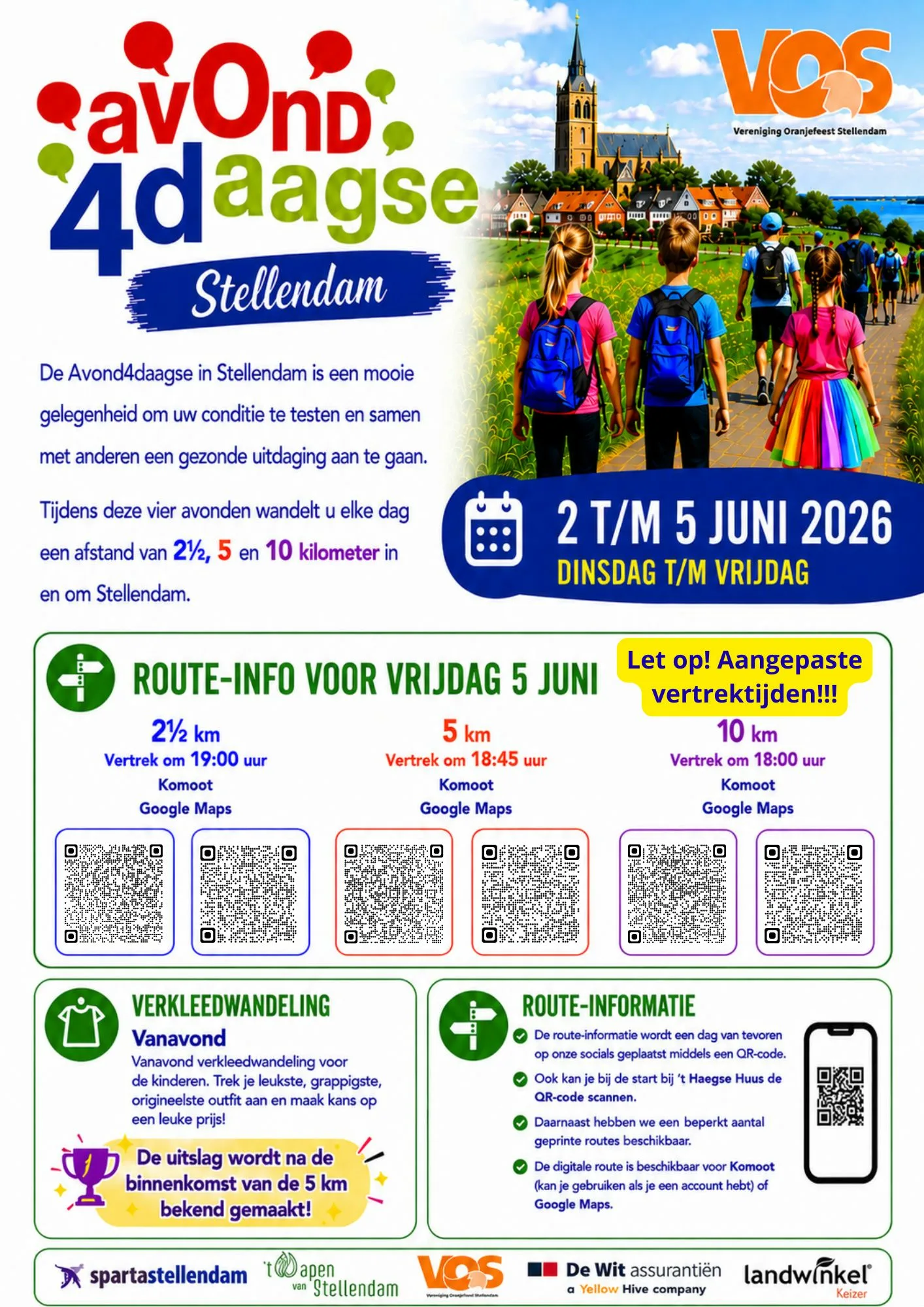 Routes Avond4daagse vrijdag 5 juni 2026