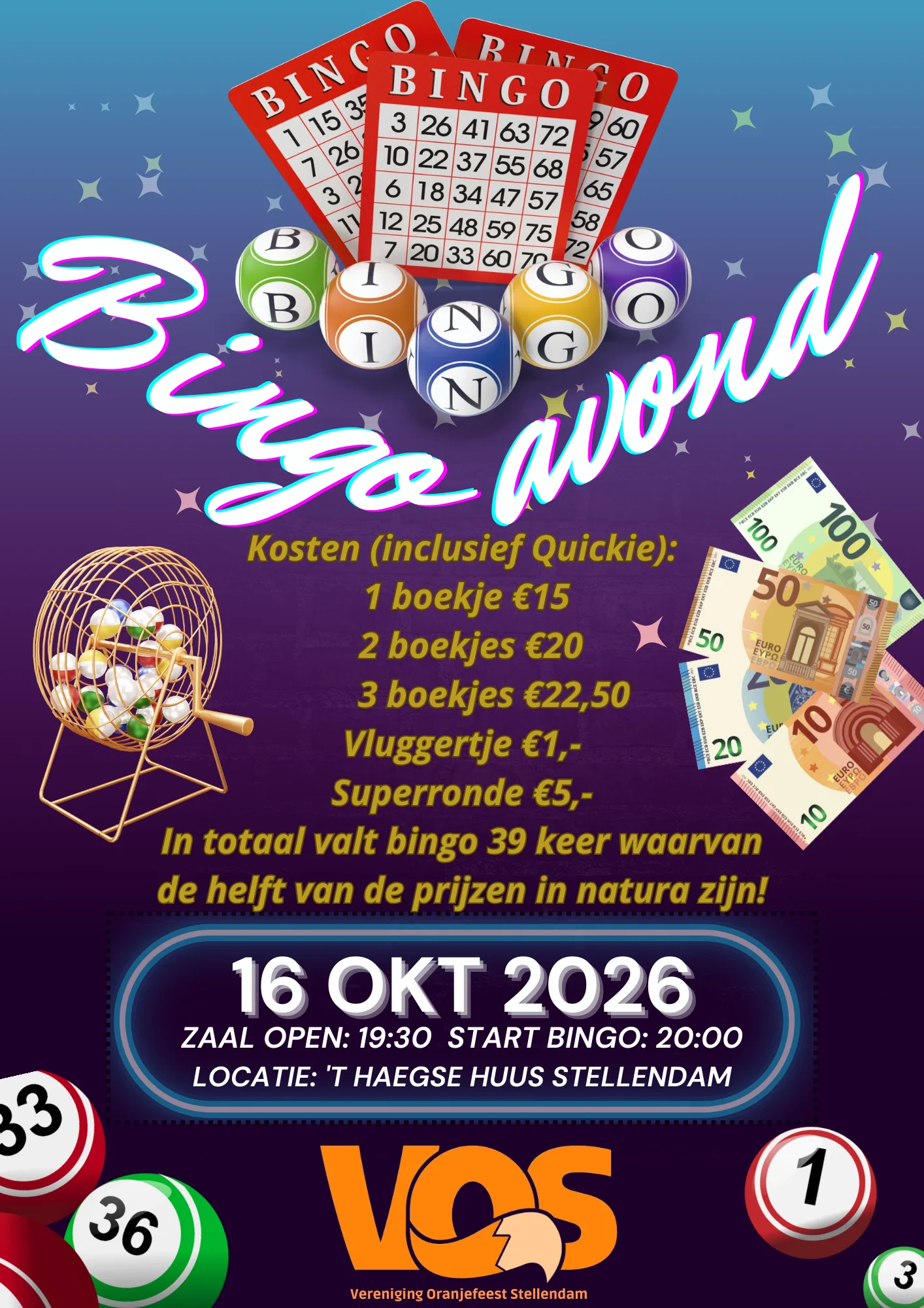 Bingoavond vrijdag 16 oktober